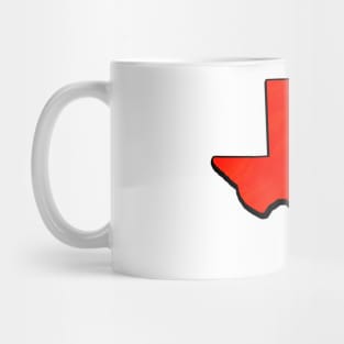 Bright Red Texas Outline Mug